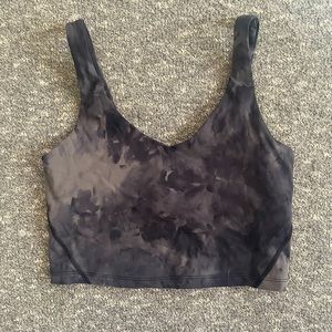 Kamo Fitness Ellyn Crop Tank - Black Tie Dye